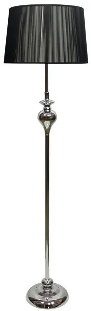 Czarna lampa stojąca z dekoracyjną stalową podstawą - 3X V165 P5-R58