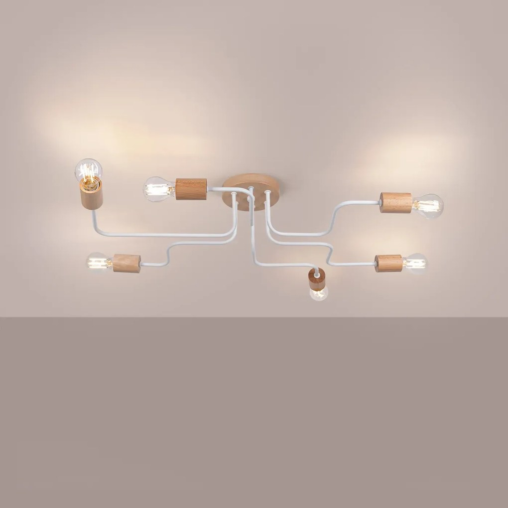 Żyrandol TIMBO 6 biały SOLLUX LIGHTING