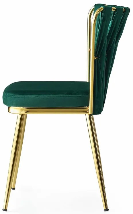 Zestaw krzeseł do jadalni Kusakli Green and Gold,4 szt.