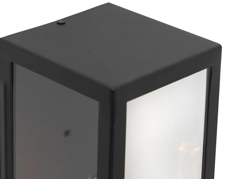 Zewnetrzna Nowoczesna prostokątna lampa ścienna zewnętrzna czarna ze szkłem - Rotterdam Long Nowoczesny Oswietlenie zewnetrzne