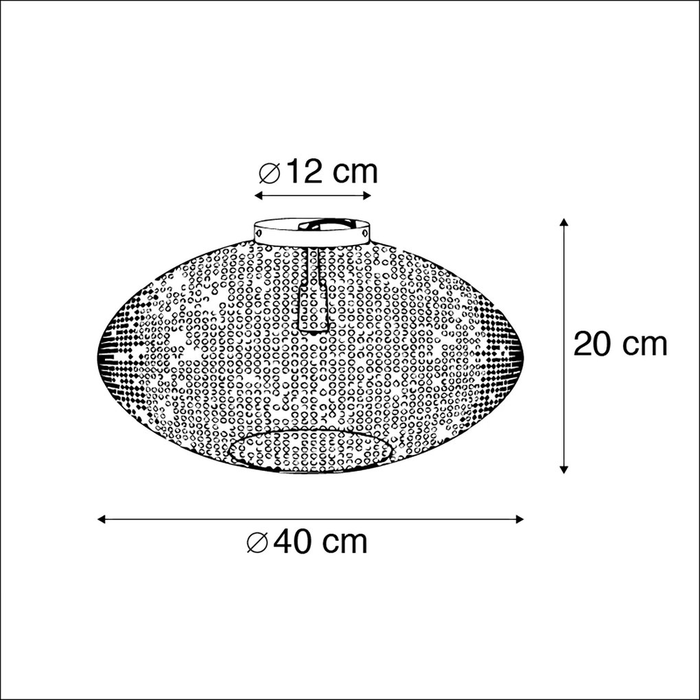 Inteligentna lampa sufitowa czarna i złota 40 cm w komplecie z Wi-Fi G95 - RadianceKolonialny Oswietlenie wewnetrzne