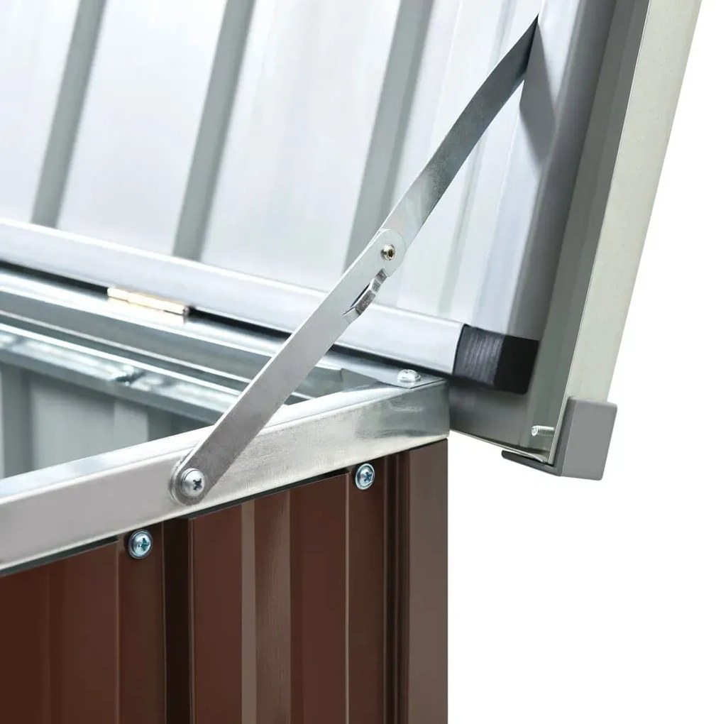 Brązowa skrzynia ogrodowa ze stali Z2-R15