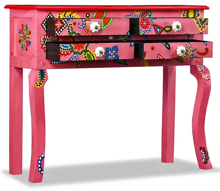 Różowa konsola z szufladami T9-W42