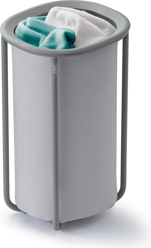 Jasnoszary tekstylny kosz na pranie 50 l Duo – Joseph Joseph