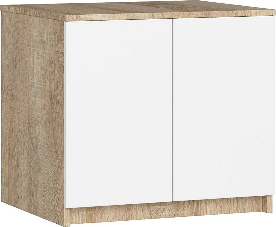 Nadstawka na szafę AKORD S60 Dąb Sonoma 60 cm 2 drzwi kolor Biały mat 2 półki 60x51x55 cm
