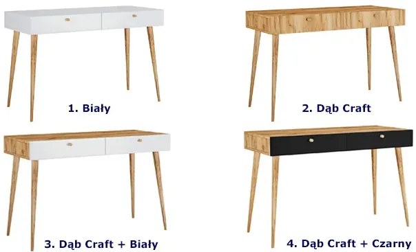 Skandynawskie biurko z szufladami dąb craft S7-F42