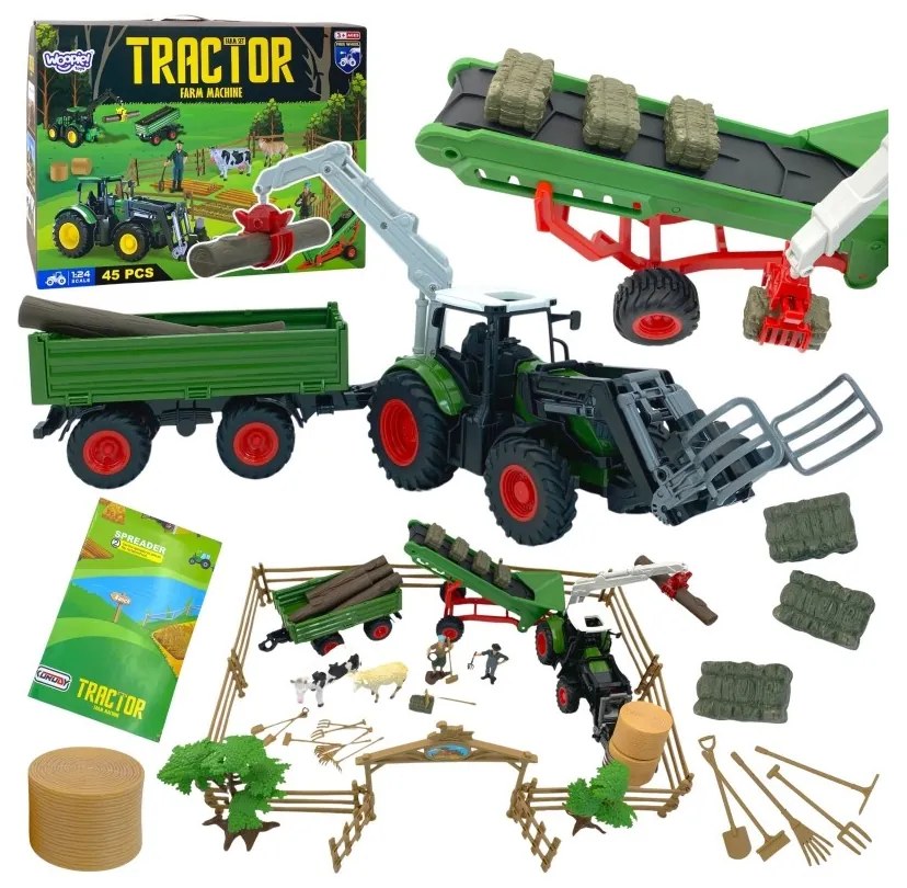 Woopie zestaw maszyn rolniczych traktor ciągnik zagroda mini farma osada rolnicy