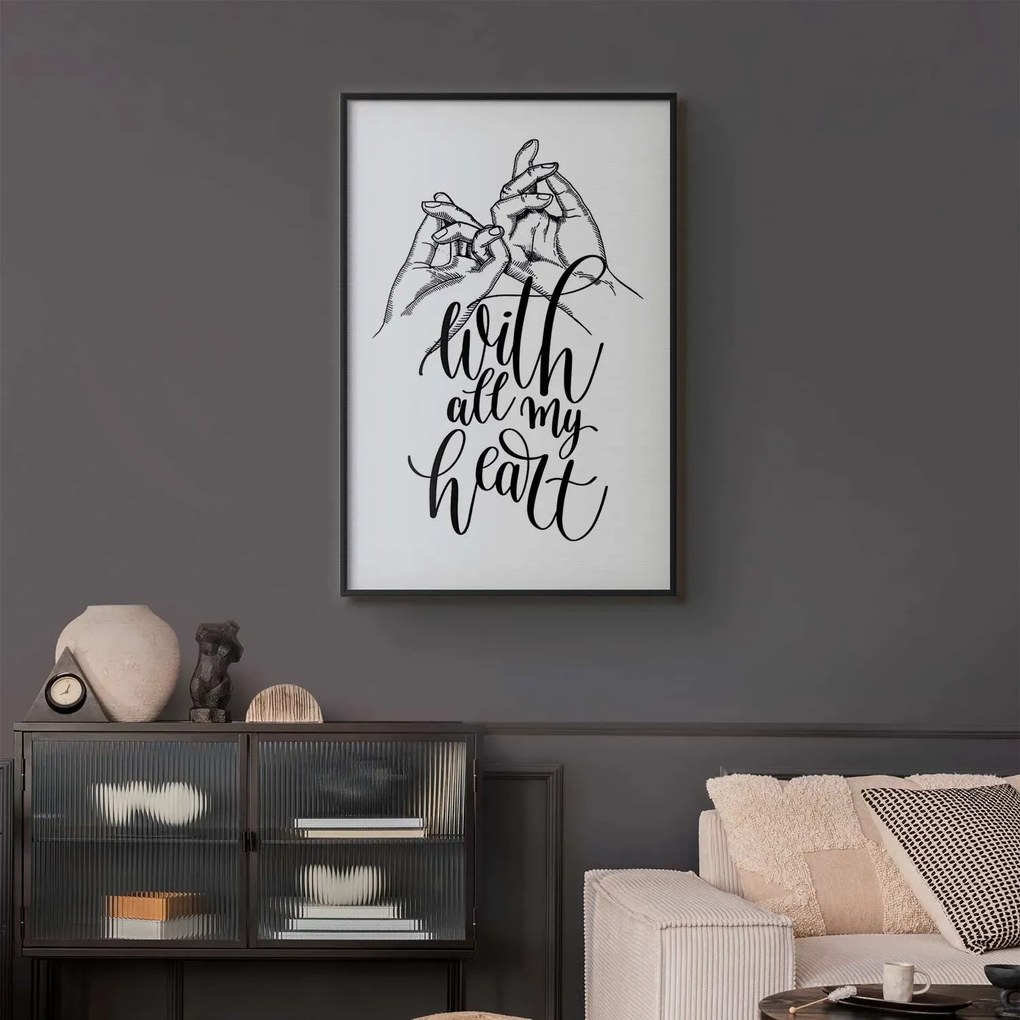 Plakat All My Heart 21x30 cm z ramą czarną bez marginesu ARTGEIST B