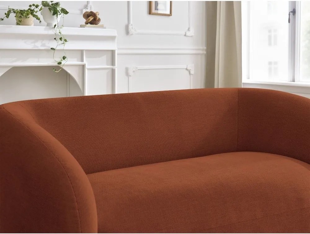 Pomarańczowa sofa z tkaniny szenilowej 160 cm Celine – Bobochic Paris