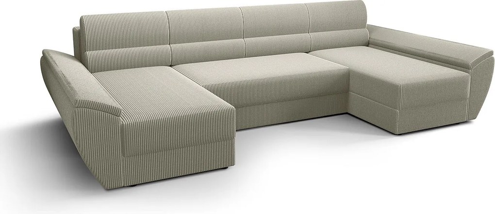 BEDANTE narożnik REBIU4 Poso 100 beżowy z funkcją spania sofa w kształcie litery L z pojemnikiem na pościel