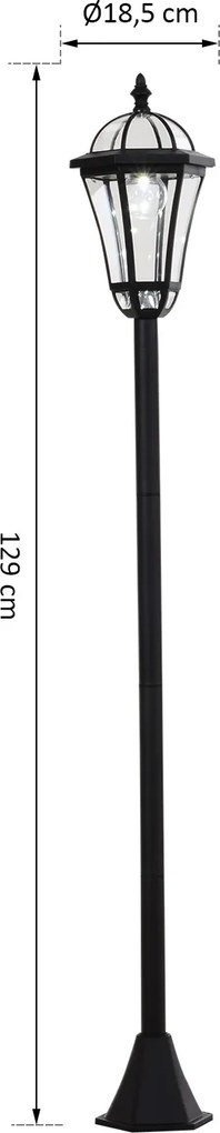 Outsunny Latarnia Ogrodowa Solarna LED 2 szt Stal Nierdzewna Oświetlenie Zewnętrzne | Aosom PL