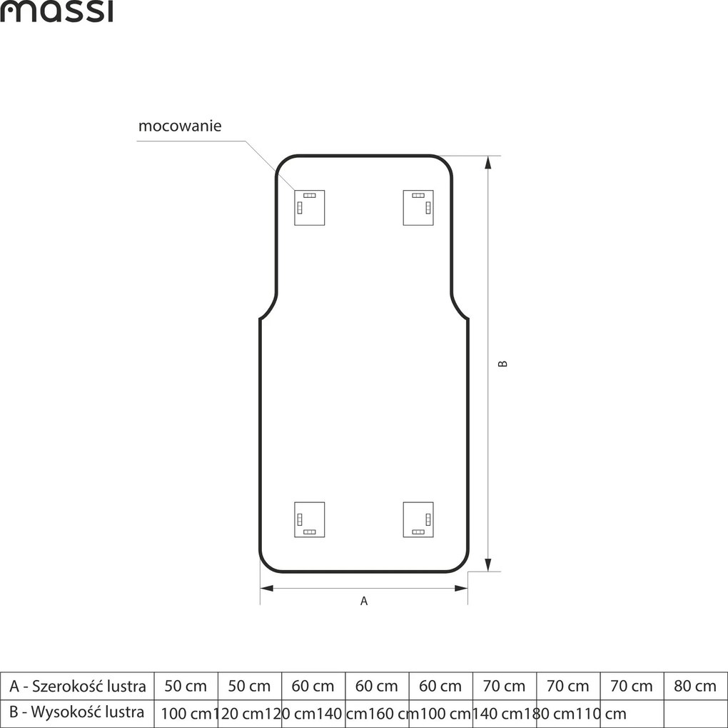 Lustro o nieregularnym kształcie oszlifowane z podświetleniem LED ROUND DECOR | Różne rozmiary | Różne kolory