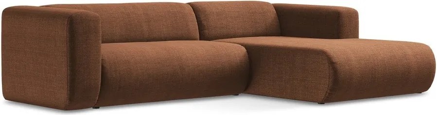 Narożnik (prawostronny/z szezlongiem) w kolorze terakoty Ekahi – Makamii