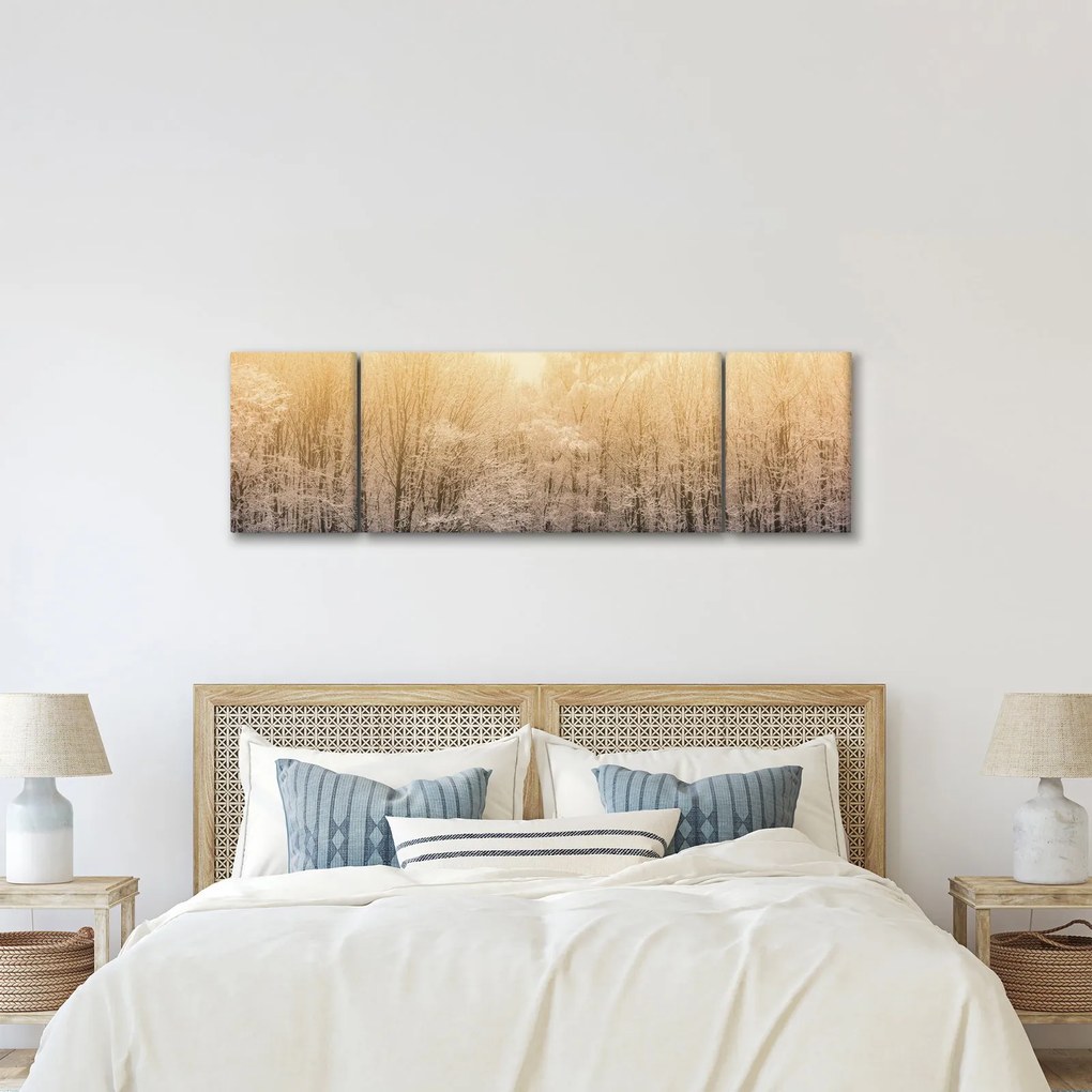 Obraz mroźnego lasu (170x50 cm)