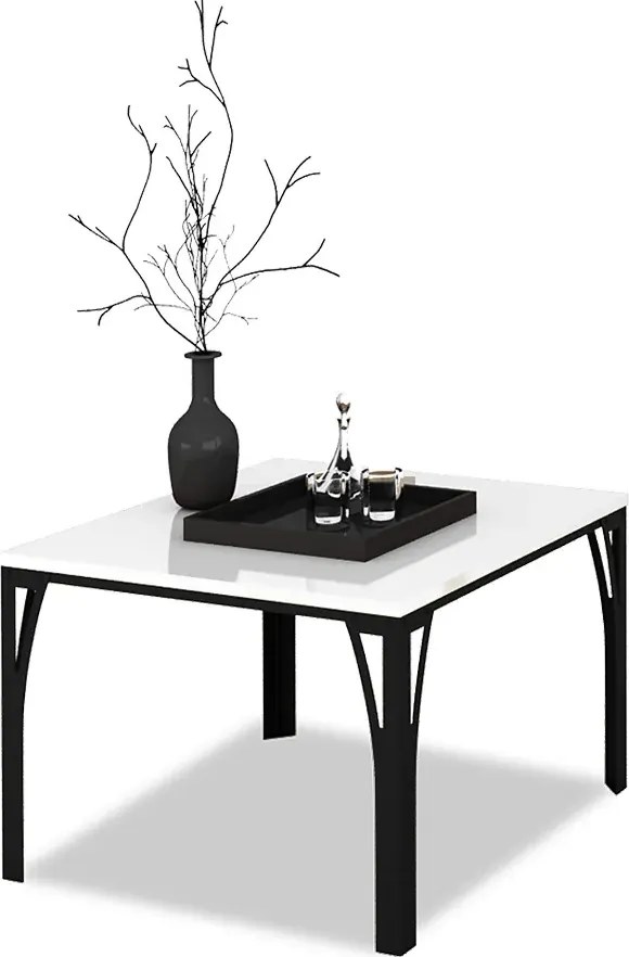 Stolik kawowy w stylu loft czarny + biały T0-S49