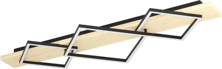 Eglo 901931 - Oprawa sufitowa LED BOYA 2xLED/13W/230V + LED/16W czarna/beżowa