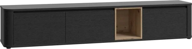 Szafka RTV Breathtaker 220 cm, dąb Cabezone/dąb Artisan/dąb Czarny