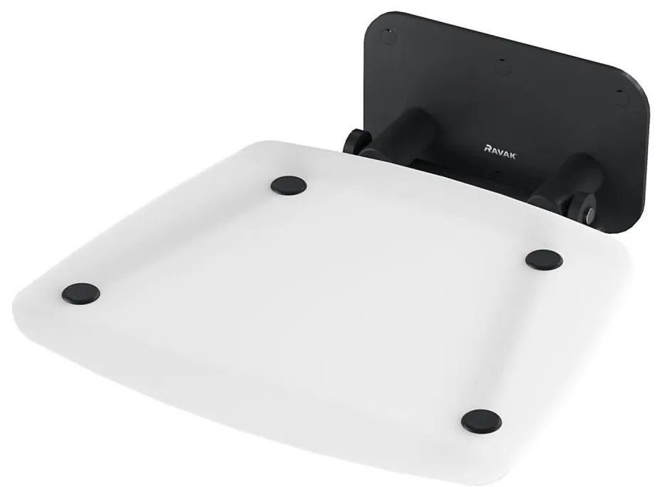 Ravak B8F0000060 - Składane siedzisko prysznicowe OVO czarne