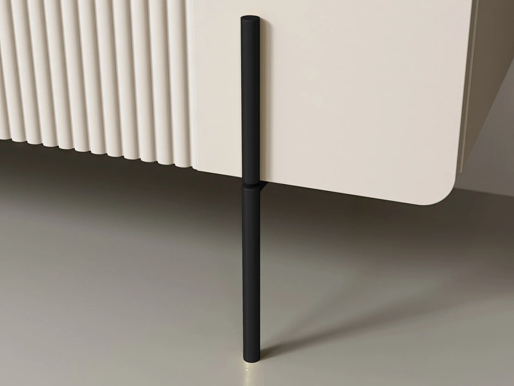 Stolik kawowy z szufladami Malmi 100 cm - kaszmir / czarne nóżki