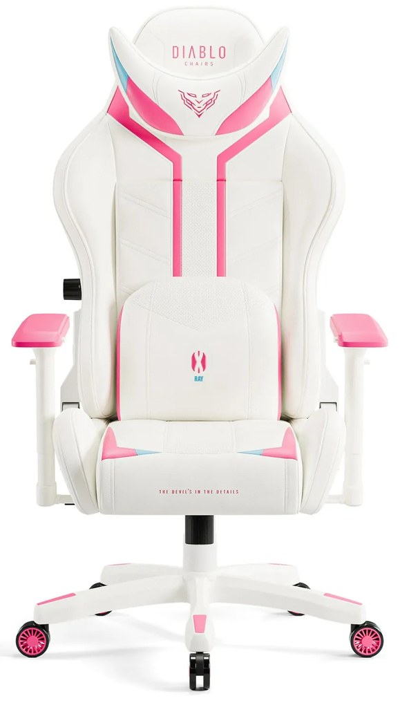 Fotel Gamingowy Diablo X-RAY 2.0 Small Size, biało-różowy