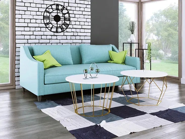 Stolik kawowy w stylu glamour biały A4-B75