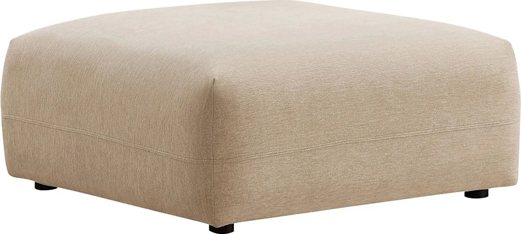 Puf z teksturowanej tkaniny w kolorze beżowym MIBASTO