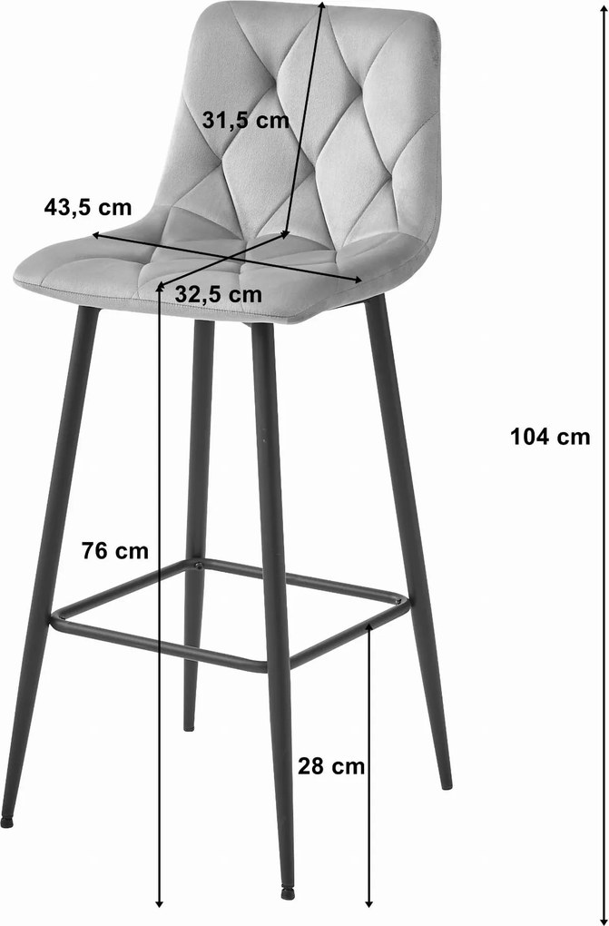 PROMOCJA Ciemnozielone krzesło barowe NADO VELVET z czarnymi nogami II. gatunek