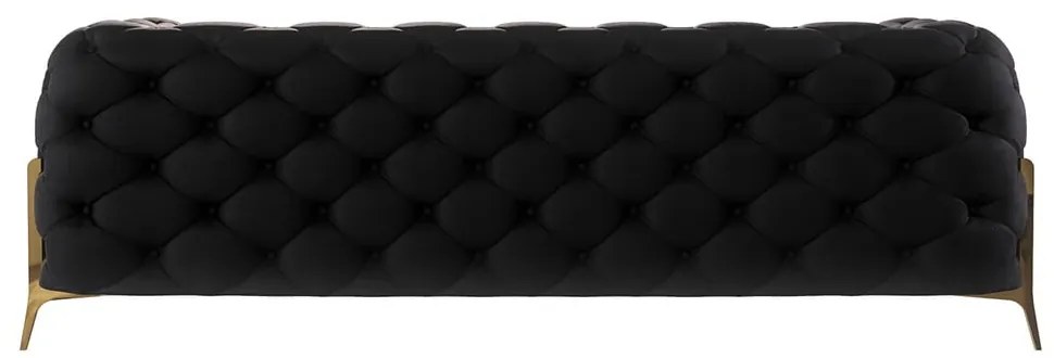 Czarna aksamitna sofa 225 cm Chelsea Bis – Ropez