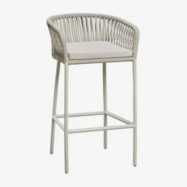 Wysoki Stołek Z Podłokietnikami Z Plecionej Liny Arhiza Awokado & ↑75 Cm - Sklum