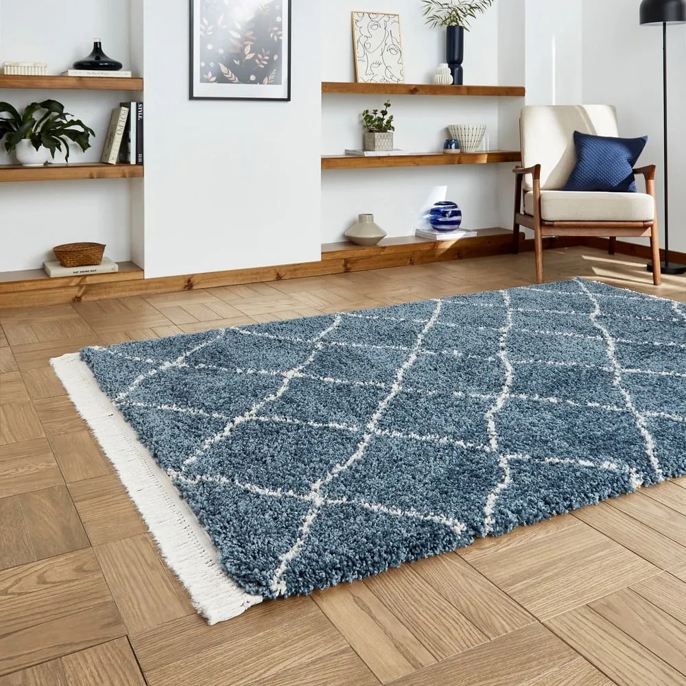 Niebieski chodnik 60x230 cm Boho – Think Rugs