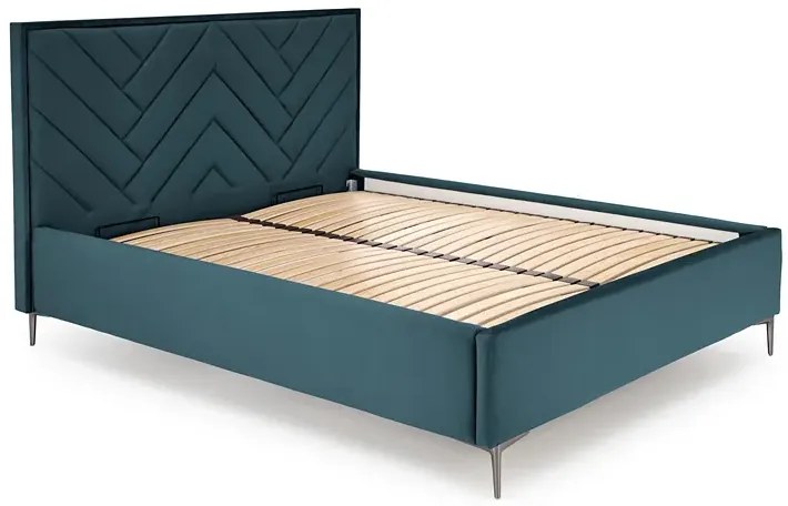 Ciemnozielony pikowany zagłówek do łóżka K2-Z45