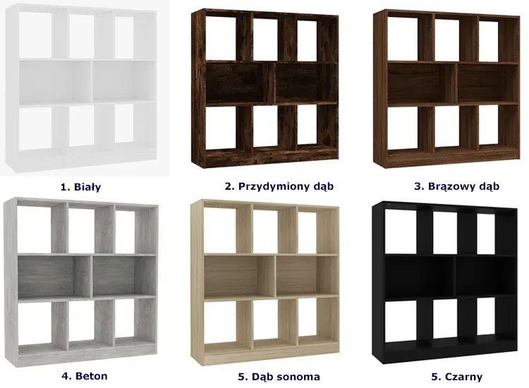 Minimalistyczny regał na książki beton - Nero 4X
