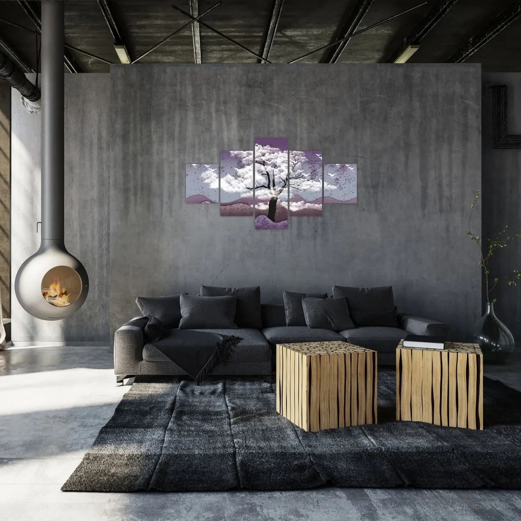Obraz - Drzewo w chmurach (125x70 cm)