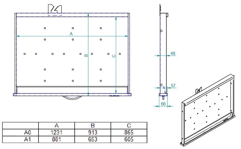 Szafka z szufladami na wykresy A1, 10 szuflad