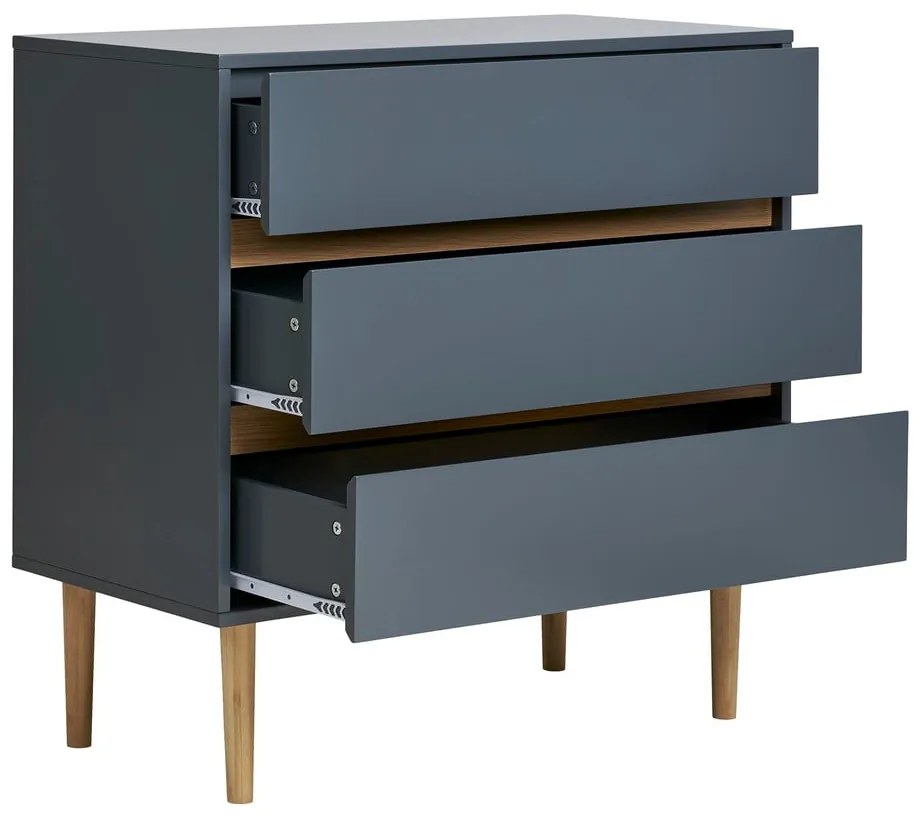 Ciemnoszara niska komoda 80x80 cm Bisley – House Nordic