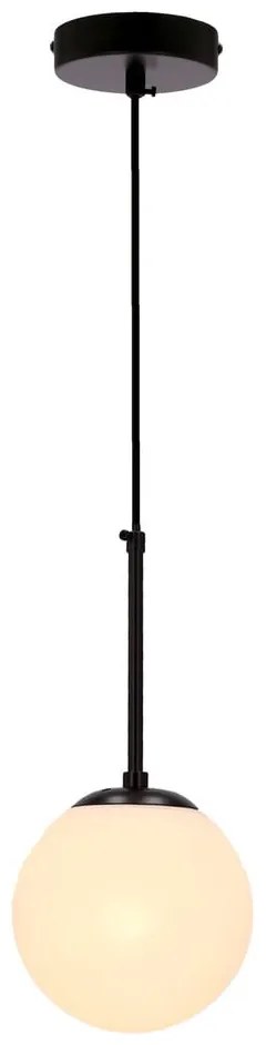 Czarna lampa wisząca ze szklanym kloszem ø 15 cm Pompei – Candellux Lighting