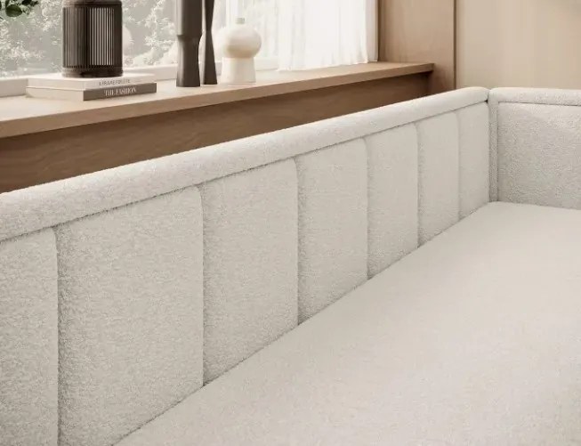 Sofa rozkładana z funkcją spania FULGEO kremowa prawa ELTAP