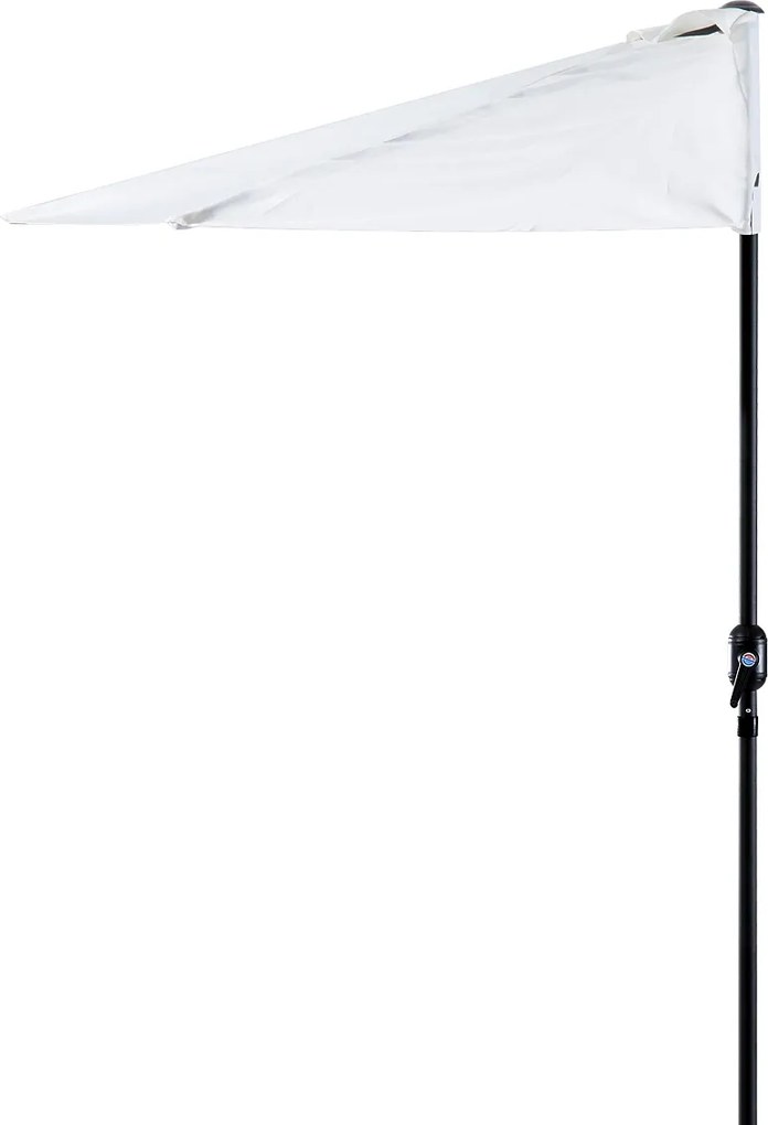 Outsunny Parasol Ogrodowy Półkolisty z Korbką Aluminiowy 293x150cm Kremowo Biały Czarny | Aosom PL