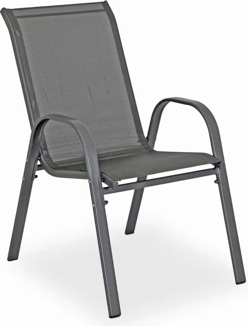 Zestaw Mebli Ogrodowych NEBRASKA Szary 6 Krzeseł Stół Tarasowy Parasol Nowoczesny