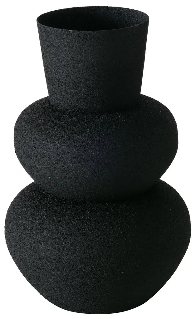 Czarny wazon metalowy MAYNAR, 17 cm
