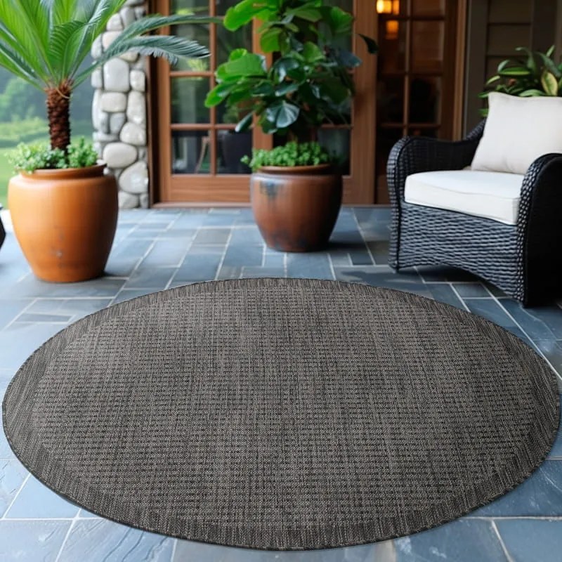 Dywan uniwersalny Giza czarny 200 cm x 200 cm koło