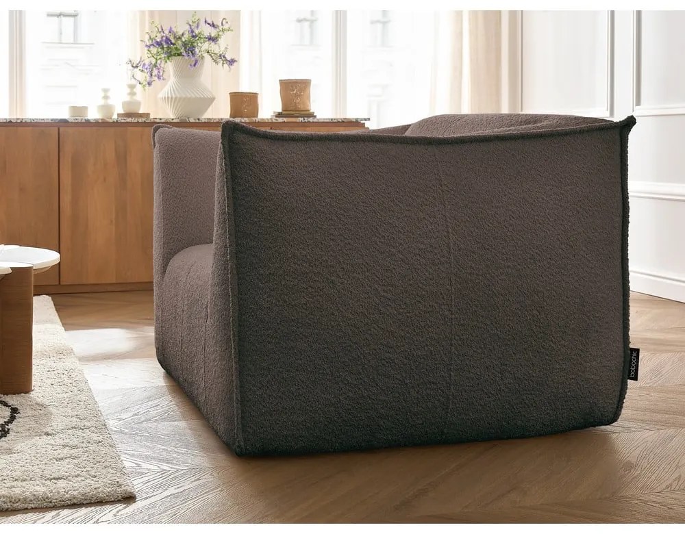 Brązowy fotel z materiału bouclé Giorgia – Bobochic Paris