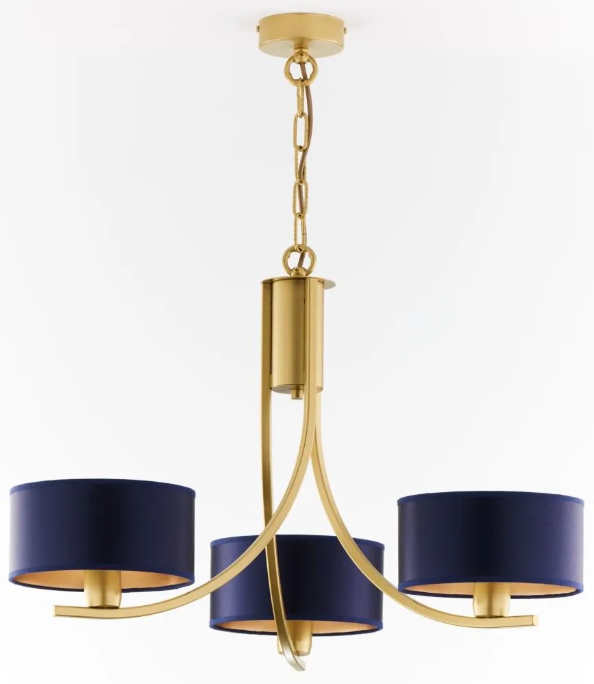 Jupiter 2093 - Żyrandol na łańcuchu ARTHUR 3xE27/15W/230V niebieski/złoty