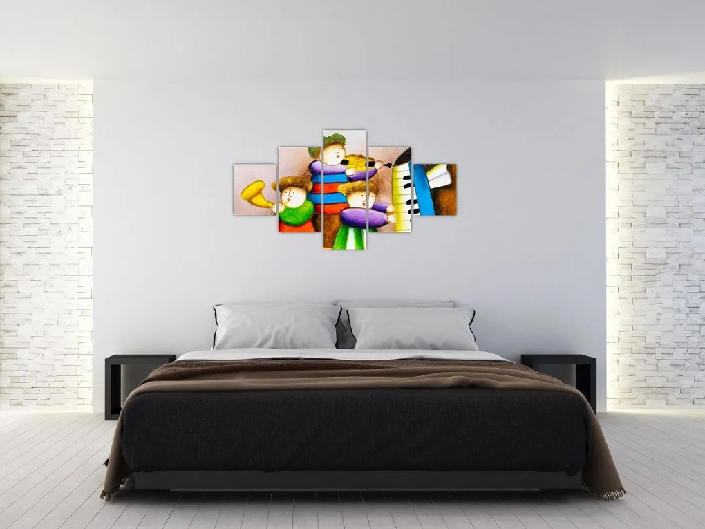 Obraz - Muzycy, malarstwo (125x70 cm)