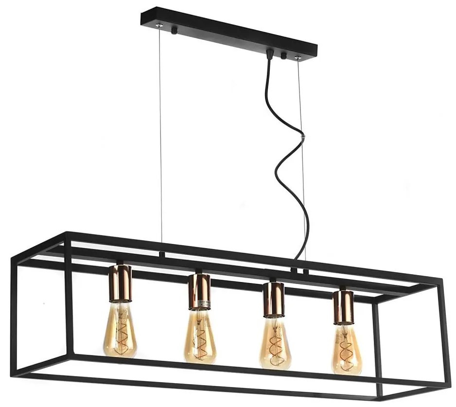 ONLI - Żyrandol na lince FLOKI 4xE27/15W/230V czarny/miedziany