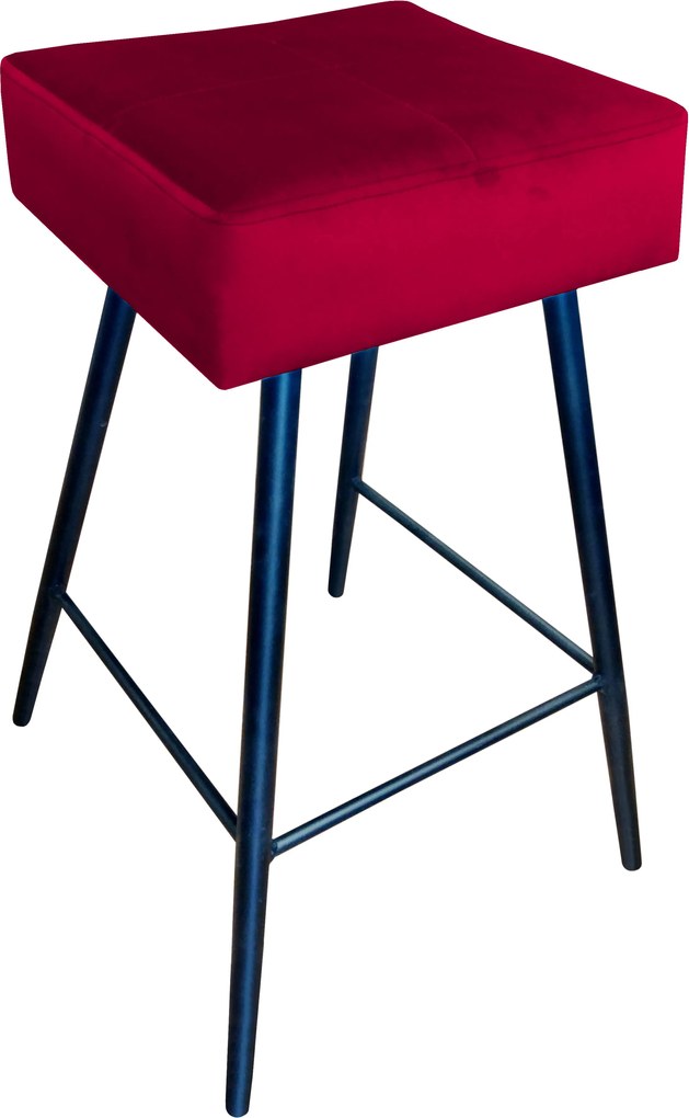 Hoker MAX krzesło barowe tkanina Welur podstawa metalowa : Kolor nogi - Czarna stożek, Kolor tkaniny - VELVET - MG31, Typ siedziska - Siedzisko stałe