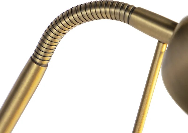 Brązowa lampa podłogowa z lampką do czytania z diodą LED i ściemniaczem - Diva 2