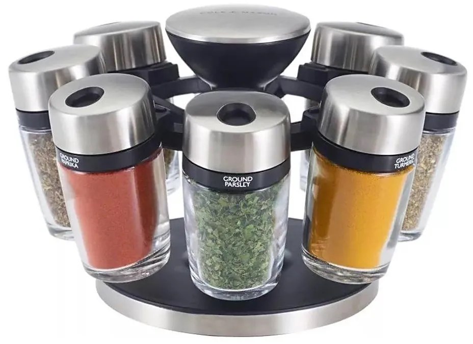 Cole&Mason - Obrotowy stojak z przyprawami MASTER 9 szt.