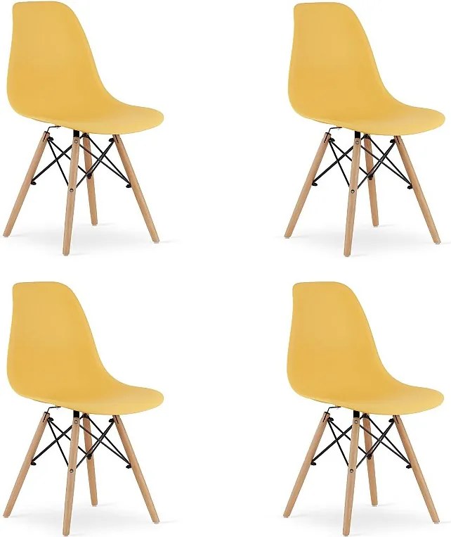 Krzesło Valora OSAKA Musztardowe Naturalne Nogi x4