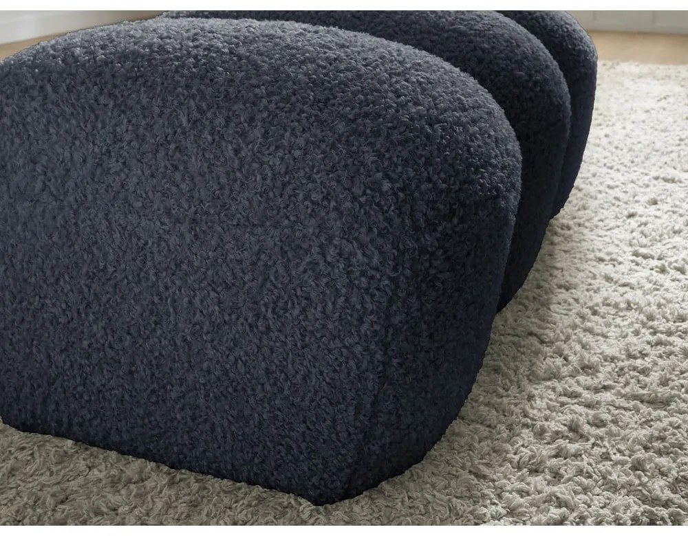 Ciemnoszary podnóżek z materiału bouclé Hippolyte – Bobochic Paris